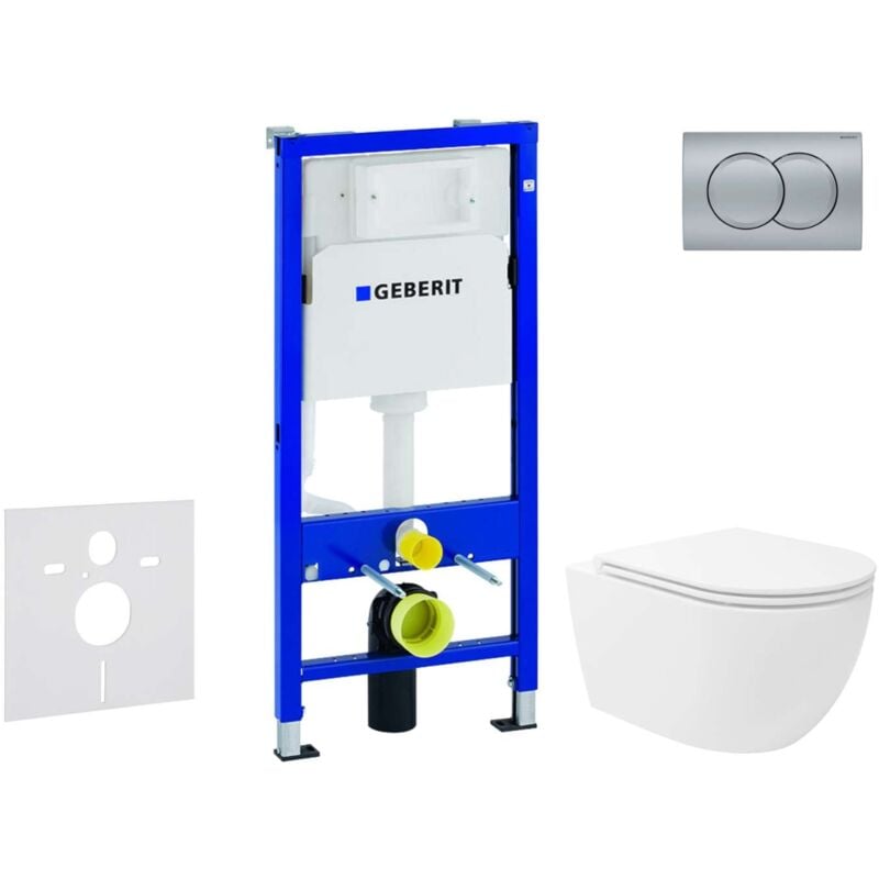 Geberit Duofix - Set de bâti-support, cuvette Oudee Vortex et abattant softclose, plaque de déclenchement Delta01, chrome mat SANI11CA1157