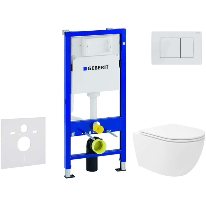Duofix - Set de bâti-support, cuvette Oudee Vortex et abattant softclose, plaque de déclenchement Delta30, blanc alpin SANI11CA3194 - Geberit