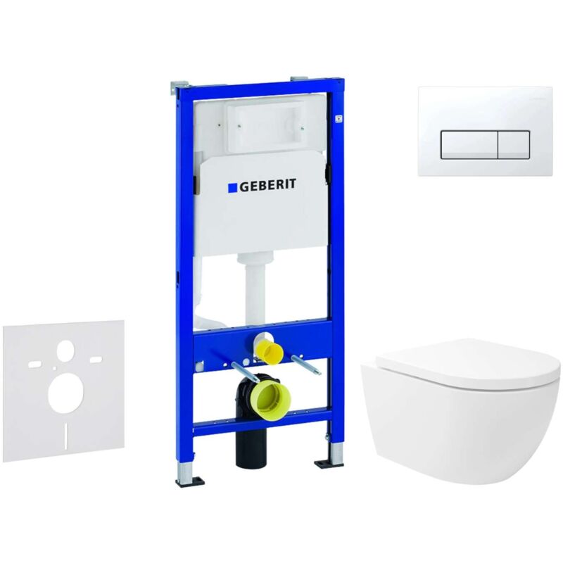 Duofix - Set de bâti-support, cuvette Oudee Vortex et abattant softclose, plaque de déclenchement Delta50, blanc alpin SANI11CA3181 - Geberit