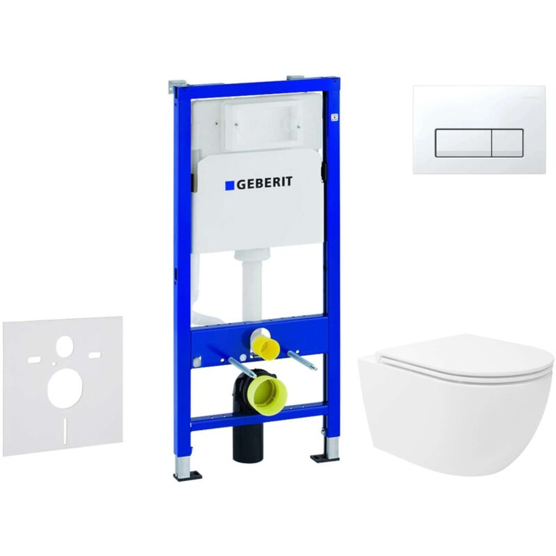 Geberit - Duofix - Set de bâti-support, cuvette Oudee Vortex et abattant softclose, plaque de déclenchement Delta50, blanc alpin SANI11CA3192