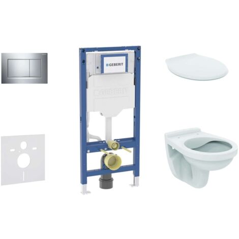 Geberit Duofix - Set di installazione pre- parete, vaso Alpha e sedile, pulsante Sigma30, cromo SANI11CD1129