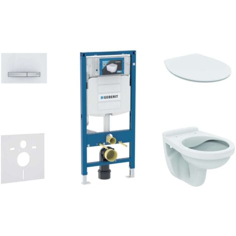 Geberit Duofix - Set d'installation pré-murale, cuvette Alpha avec abattant, plaque de déclenchement Sigma50, blanc alpin 111.300.00.5 ND8