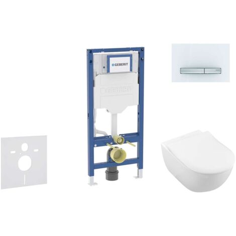 Geberit Duofix - Set per installazione pre- parete, vaso Subway 2.0 e sedile softclose, pulsante Sigma50, bianco alpino SANI11CK3115