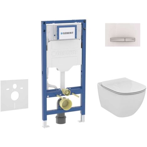 Geberit Duofix - Set per installazione pre- parete, vaso Tesi e sedile softclose, pulsante Sigma50, bianco alpino SANI11CD3139