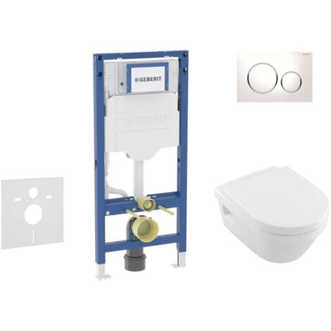 Geberit Duofix - Set Vorwandelement, Architectura-WC mit Softclose-Sitz und Sigma20-Betätigungsplatte, weiß/Chrom SANI11CK3103