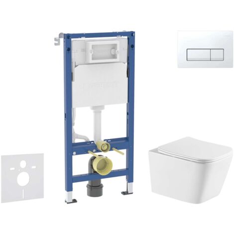 Geberit Duofix - Set Vorwandelement, Arkas I-WC mit Softclose-Sitz und Delta50-Betätigungsplatte, Alpinweiß SANI11CA31147