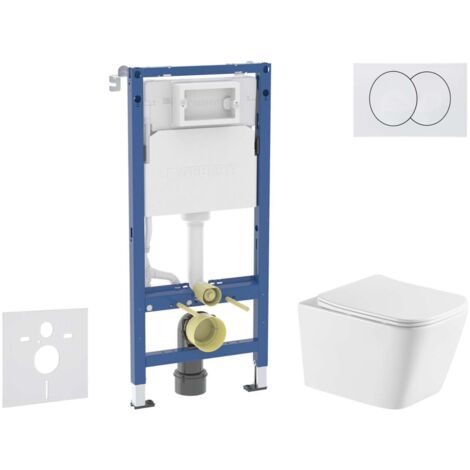 Geberit Duofix - Set Vorwandelement, WC Arkas I mit Softclose-Sitz und Delta-Betätigungsplatte, weiß SANI11CA31146