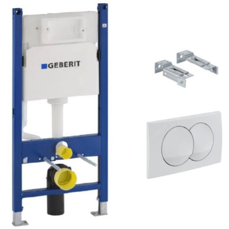 Geberit Duofix support frame 112cm + Delta01 white flush plate + wall anchors (111.154.11.1)
