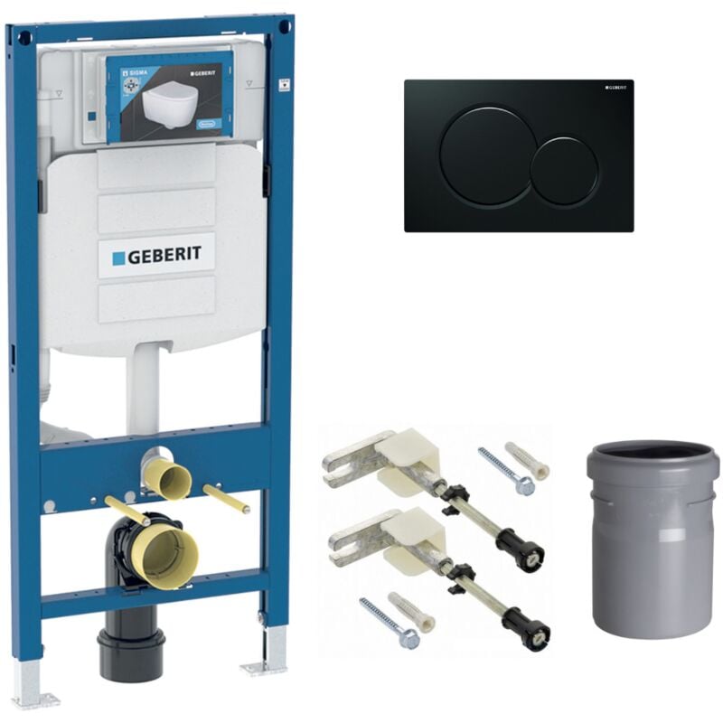 Pack bati-support Geberit Duofix UP320 + Plaque de commande Sigma01 Noire (-Sigma01-A)