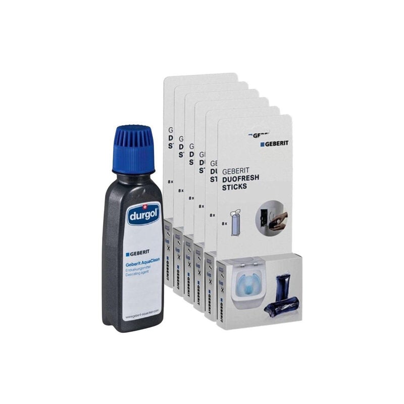 Pack avantage incluant DuoFresh Sticks 48 pièces & 1 bouteille de détartrant Aquaclean - Geberit