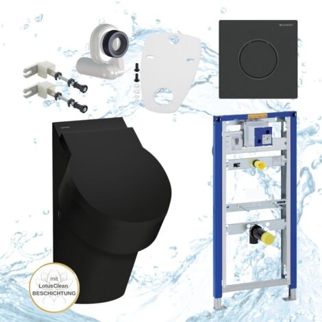 Geberit Element Laufen VAL Urinal mit Deckel schwarz Komplettset