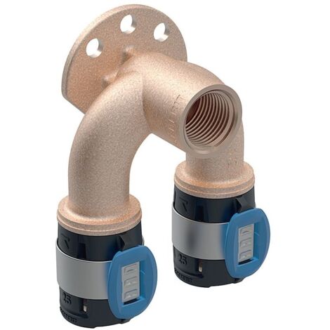Geberit FlowFit Doppelanschlusswinkel 620852001 DN 20/15/20, Ø 25/25 mm, Rp 1/2, 90Grad