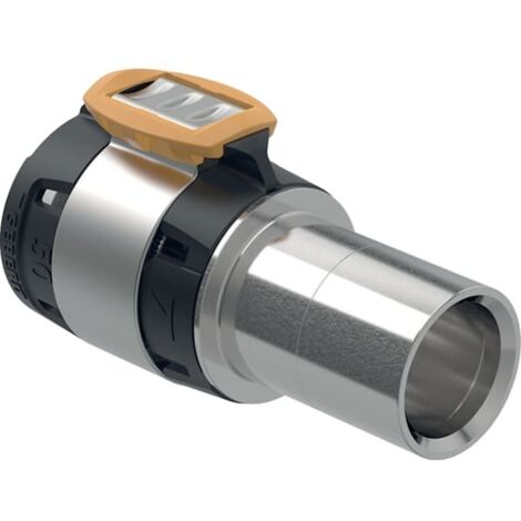 Geberit FlowFit Übergang auf Geberit Mapress, mit Einschubende, Edelstahl,  DN 50,  dø 63 mm, 620.257.00.1