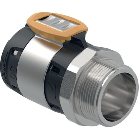 Geberit FlowFit Übergang mit Außengewinde, Edelstahl,  DN 65, 619.706.00.1
