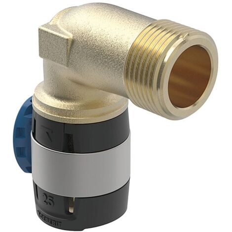 Geberit FlowFit Übergangsbogen 90 Grad mit Außengewinde, lang Bleifreier, d 16mm, R 1/2″, Rotguss