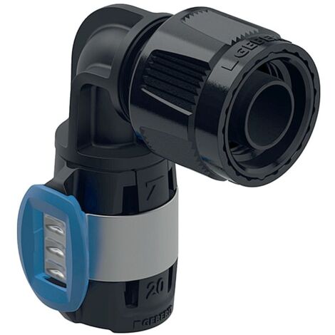 Geberit FlowFit Übergangswinkel 90 Grad mit MasterFix PPSU, D 20mm, RpMF 1/2"