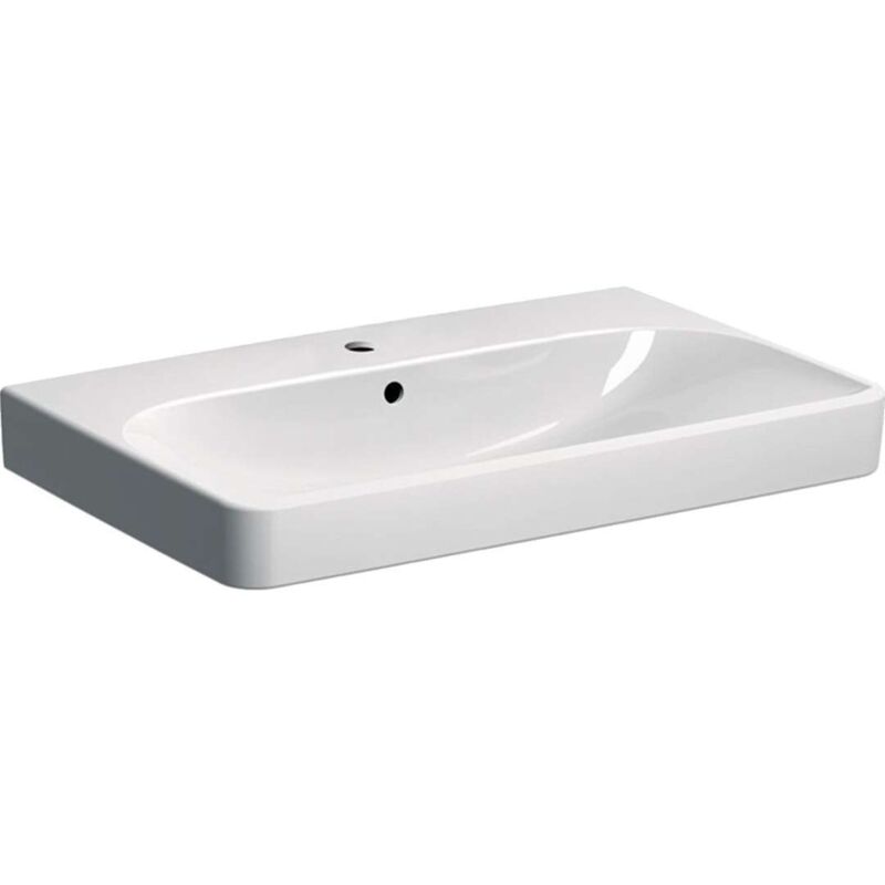 Lavabo rectangulaire 75 cm blanc brillant - Geberit Smyle - Senza colonna