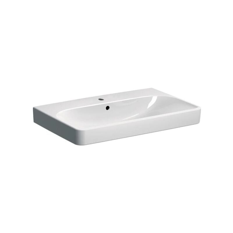 Lavabo rectangulaire 75 cm blanc brillant Geberit Smyle - Avec colonne