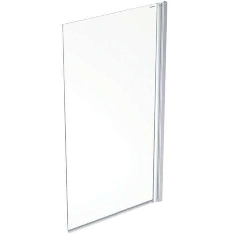 Geberit GEO - Mampara para bañera 80x150 cm, plata/cristal transparente 560.118.00.2