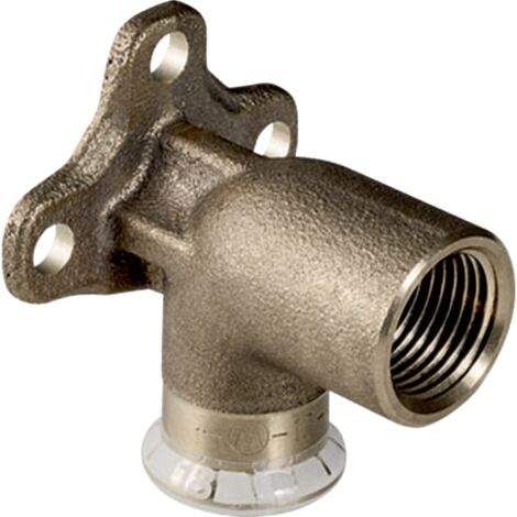 GEBERIT Gomito Filettato 90° Femmina/Femmina Con Flangia Bronzo Ø22X3/4"F - 63457