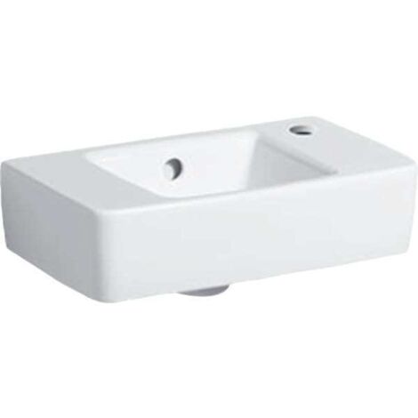 Geberit Handwaschbecken Renova Compact mit Hahnloch R, mit ÜL 400x250mm weiß