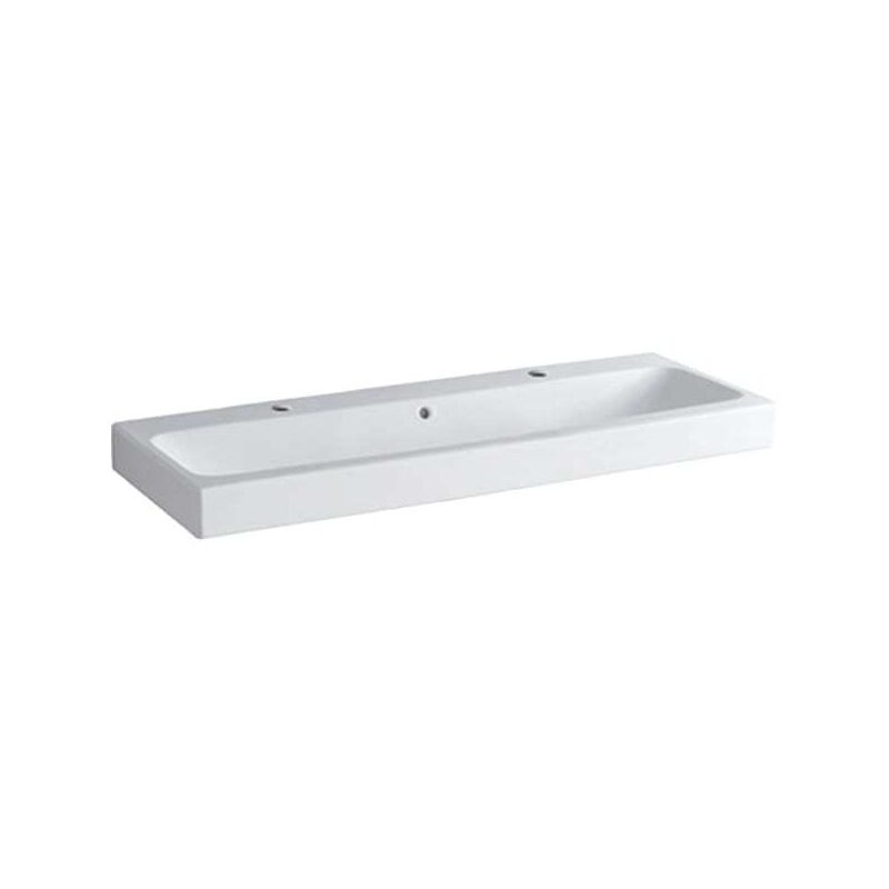 Geberit - iCon lavabo 120x48,5cm blanc, avec deux trous pour