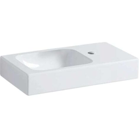 Geberit iCon lavabo 53x31cm, blanco, superficie de apoyo derecha,