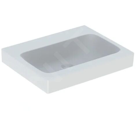 Geberit iCon - Lavabo 60x49 cm, sans trop-plein, sans trou pour robinet, blanc 124061000