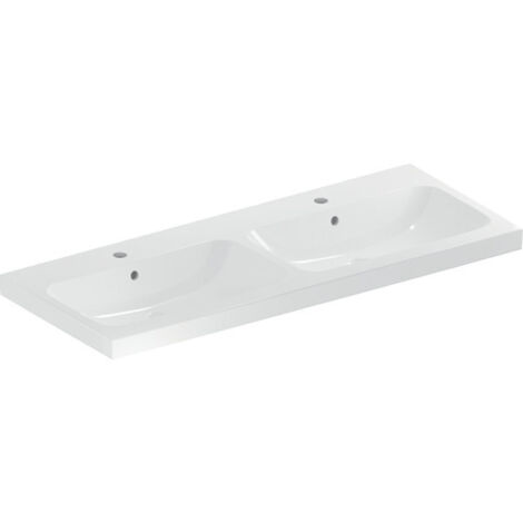 Geberit iCon Light Doppelwaschtisch, 120 cm x 48 cm, mit 2