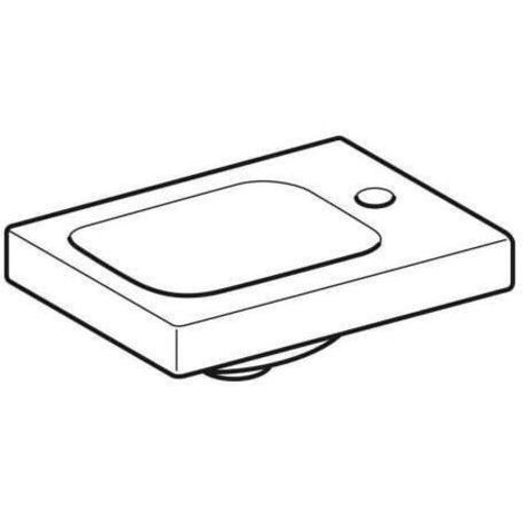 Geberit iCon Light Handwaschbecken, 38 cm x 28 cm, ohne Hahnloch,