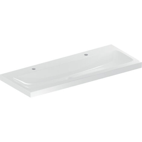 Geberit iCon Light lavabo, 120 cm x 48 cm, avec 2 trous pour