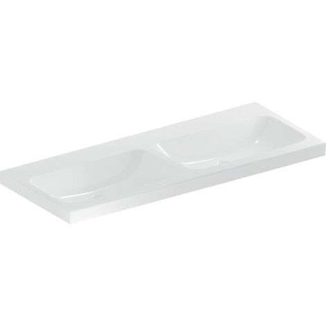 Geberit iCon Light lavabo double, 120 cm x 48 cm, sans trou pour