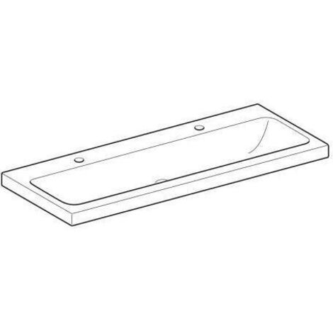 Geberit iCon Light Waschtisch, 120 cm x 48 cm, mit 2 Hahnlöcher,