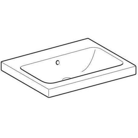 Geberit iCon Light Waschtisch, 60 cm x 48 cm, ohne Hahnloch, mit