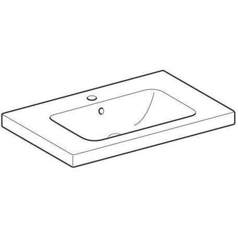 Geberit iCon Light Waschtisch, 75 cm x 48 cm, mit Hahnloch, mit