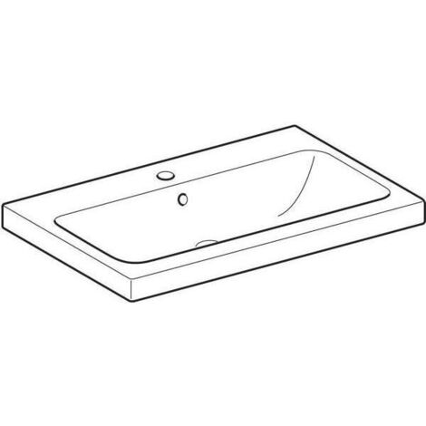 Geberit iCon Light Waschtisch, 75 cm x 48 cm, mit Hahnloch, mit