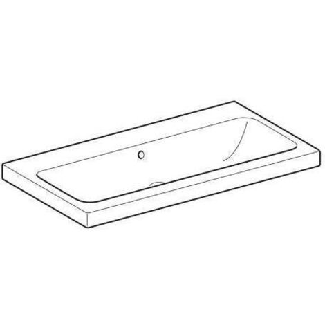 Geberit iCon Light Waschtisch, 90 cm x 48 cm, ohne Hahnloch, mit