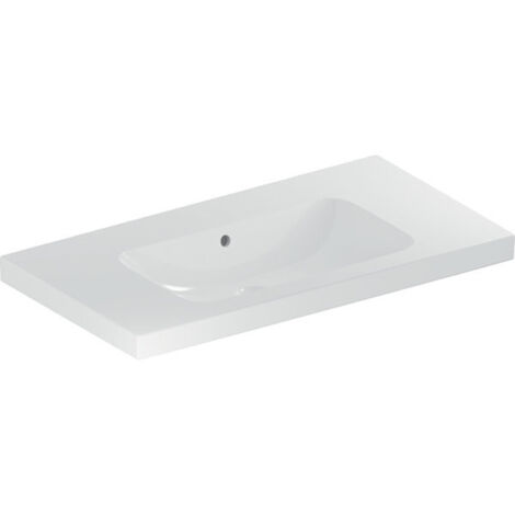 Geberit iCon Light Waschtisch, 90 cm x 48 cm, ohne Hahnloch, mit