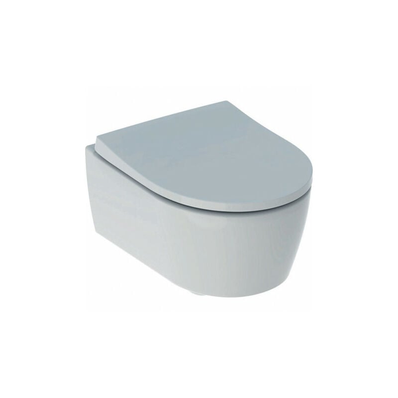 Wc suspendu à fond creux Geberit iCon Rimfree verk. Saillie avec abattant wc blanc