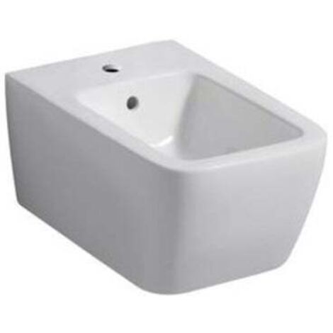 Geberit iCon Square Wandbidet geschlossene Form, Tiefe 54cm, Überlauf sichtbar, Weiß