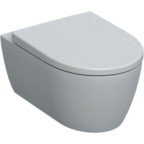 Geberit iCon, set WC suspendu avec siège WC, sans rebord, à faible débit, forme fermée, 6l, 501664, Coloris: blanc/KeraTect - 501.664.00.8