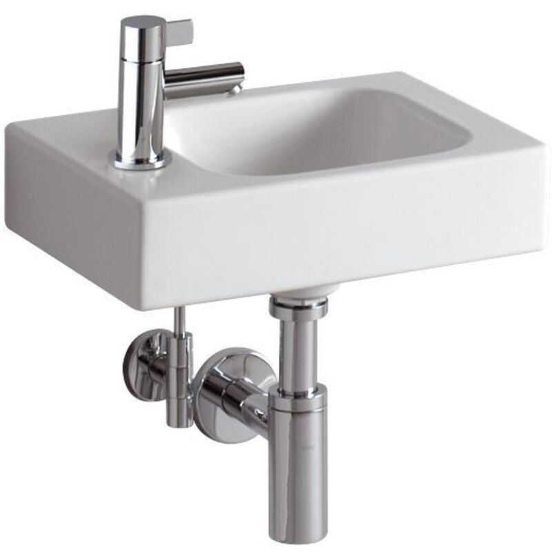 Geberit - iCon lave-mains 38x28cm, blanc, avec trou pour