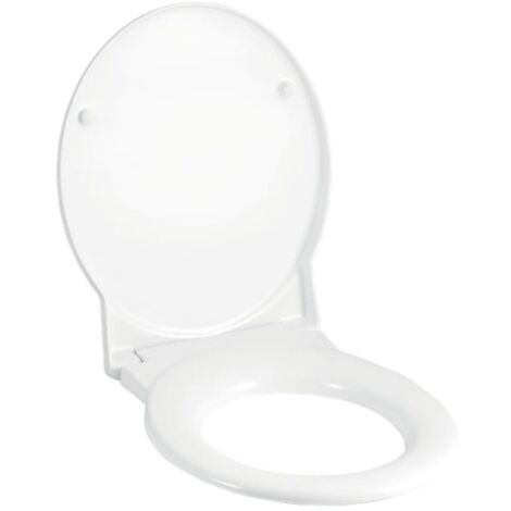 Geberit Joly WC siège 571005000 blanc , avec couvercle, charnières chromées, avec mécanisme de fermeture amortie