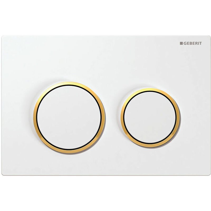 Kappa21 Dual Flush Plate - White/Gold Plated - Geberit