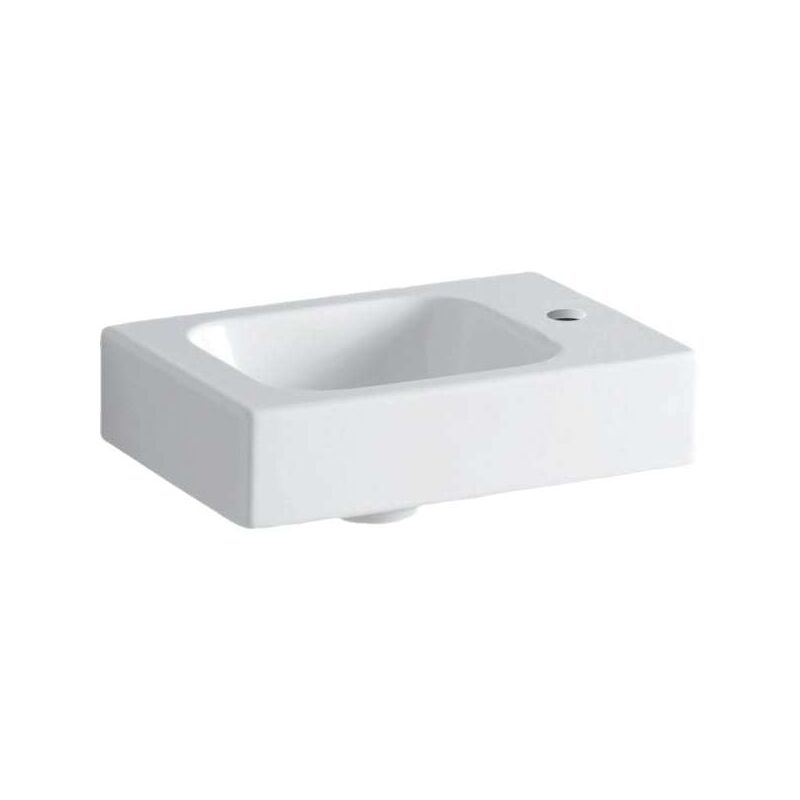 Geberit Icon Handwaschbecken 38x28cm, Weiß, Mit Hahnloch Rechts,