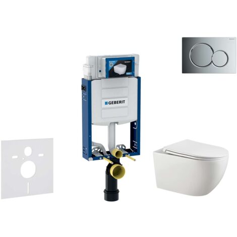 Geberit Kombifix - Set bâti-support, cuvette Gaia et abattant softclose, plaque de déclenchement Sigma01, chrome brillant SANI15CA1122