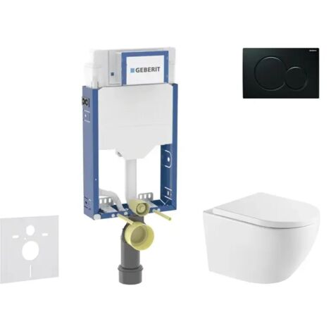 Geberit Kombifix - Set de bâti-support, cuvette Oudee et abattant softclose, plaque de déclenchement Sigma01, noir SANI15CA5160