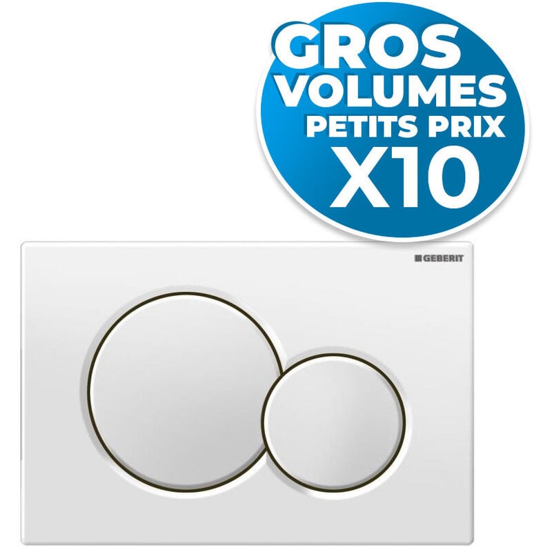 Lot de 10 plaques de déclenchement double touche sigma 01 blanche (115.770.11.5-GVP10)