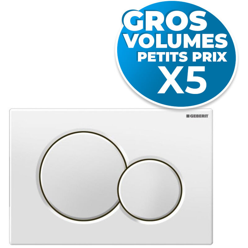 Lot de 5 plaques de déclenchement double touche sigma 01 blanche (115.770.11.5-GVP5)