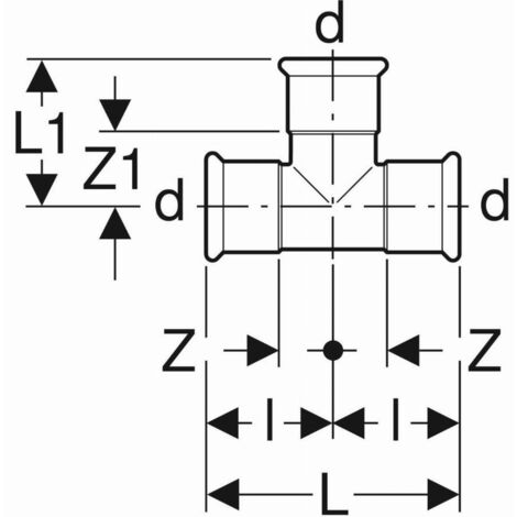 Geberit Mapress Acier C Té égal, DN 25, 21005